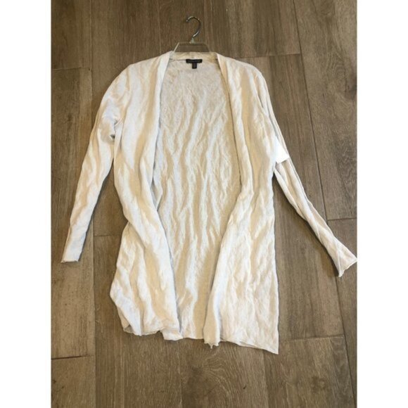 $278 Eileen Fisher TENCEL & METAL LONG CARDIGAN Ivory Size M - Picture 10 of 10
